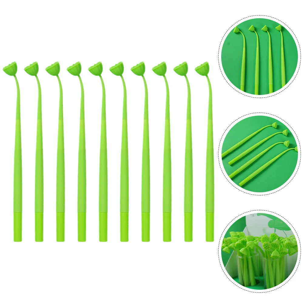 

10Pcs Adorable Cartoon Gel Pens Students Writing Pens Comfortable Hand No Fatigue Creative Design for Homework Exams Note Taking