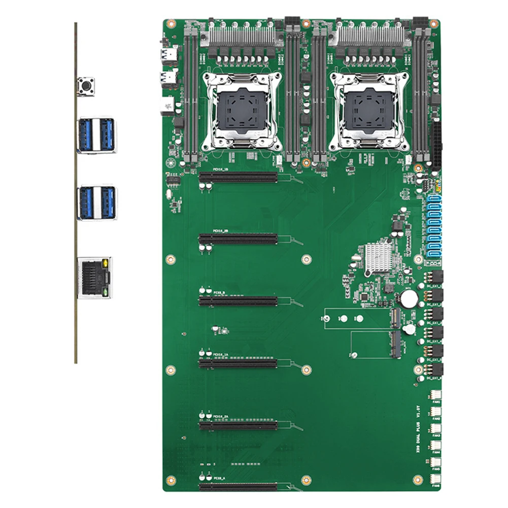 

X99 DUAL PLUS Mining Motherboard 4 *USB3.0 LGA 2011-3 V3/V4 CPU Socket Miner Motherboard 4* PCIe3.0 X16+2*PCIe3.0x8 8* SATA3.0