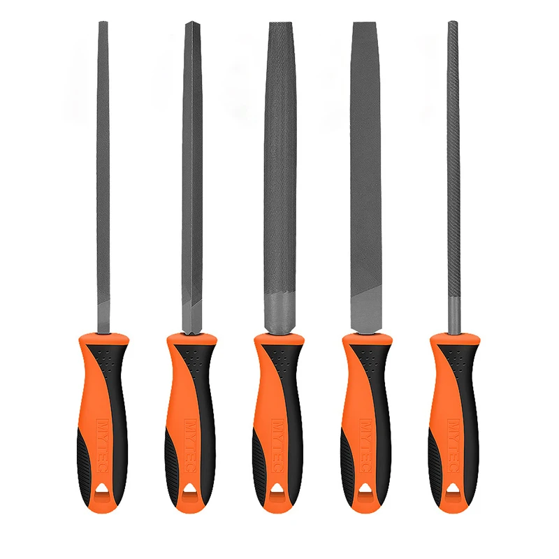 T12 Metallfeilen-Set aus Kohlenstoffstahl für Metallbearbeitung, Holzbearbeitung, Stahlraspelfeile, flach, dreieckig, rund, quadratisch, halbrund, 15,2 cm, 20,3 cm