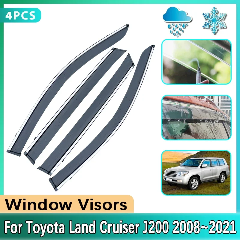 Car Side Window Visor Deflectors For Toyota Land Cruiser J200 FJ200 LC200 Lexus LX570 450d Roraima 2008~2021 Rain Sun Accessorie