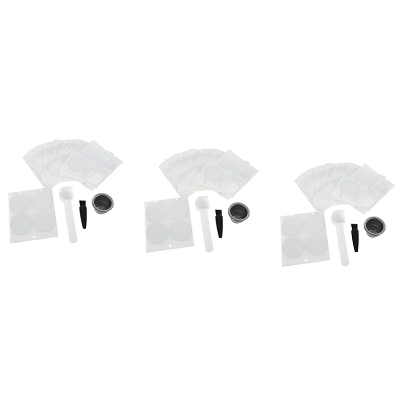 HIM-3 Pod 300 Segel Baja Tahan Karat Kapsul Kopi Nespresso Isi Ulang Dapat Digunakan Kembali untuk Mesin Nespresso Filter Kopi