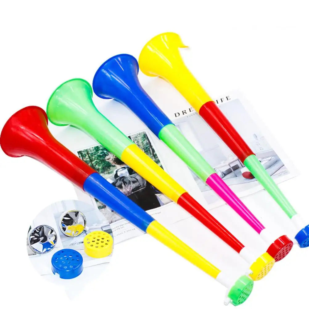 

10 pcs Plastic Trumpet for Sports Game Kids Musical Instrument Educational Toy Loud Sound Telescopic Horn Promotional Props