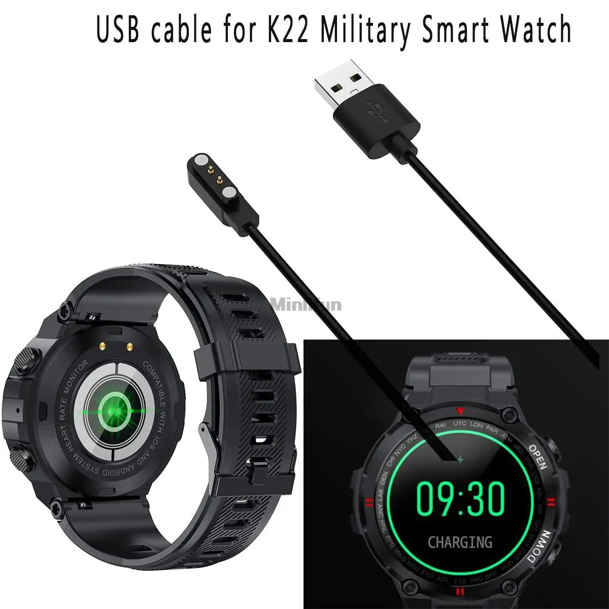 Dodobit Militaire Smart Watch Oplader K22 En K27 K28 Smartwatch Oplaadkabel Voor K22 Usb-Kabel