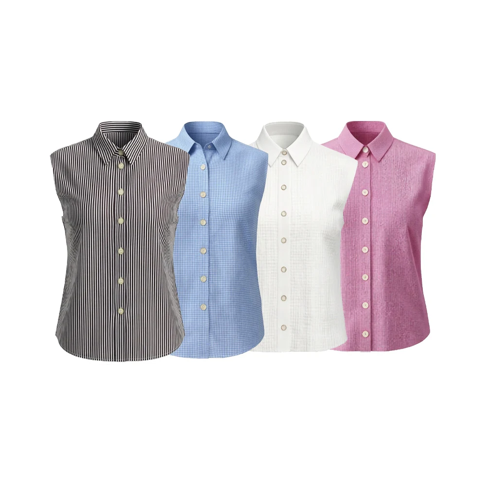 

2026 new women's French casual versatile single breasted striped printed sleeveless lapel plaid puffy sleeve shirt