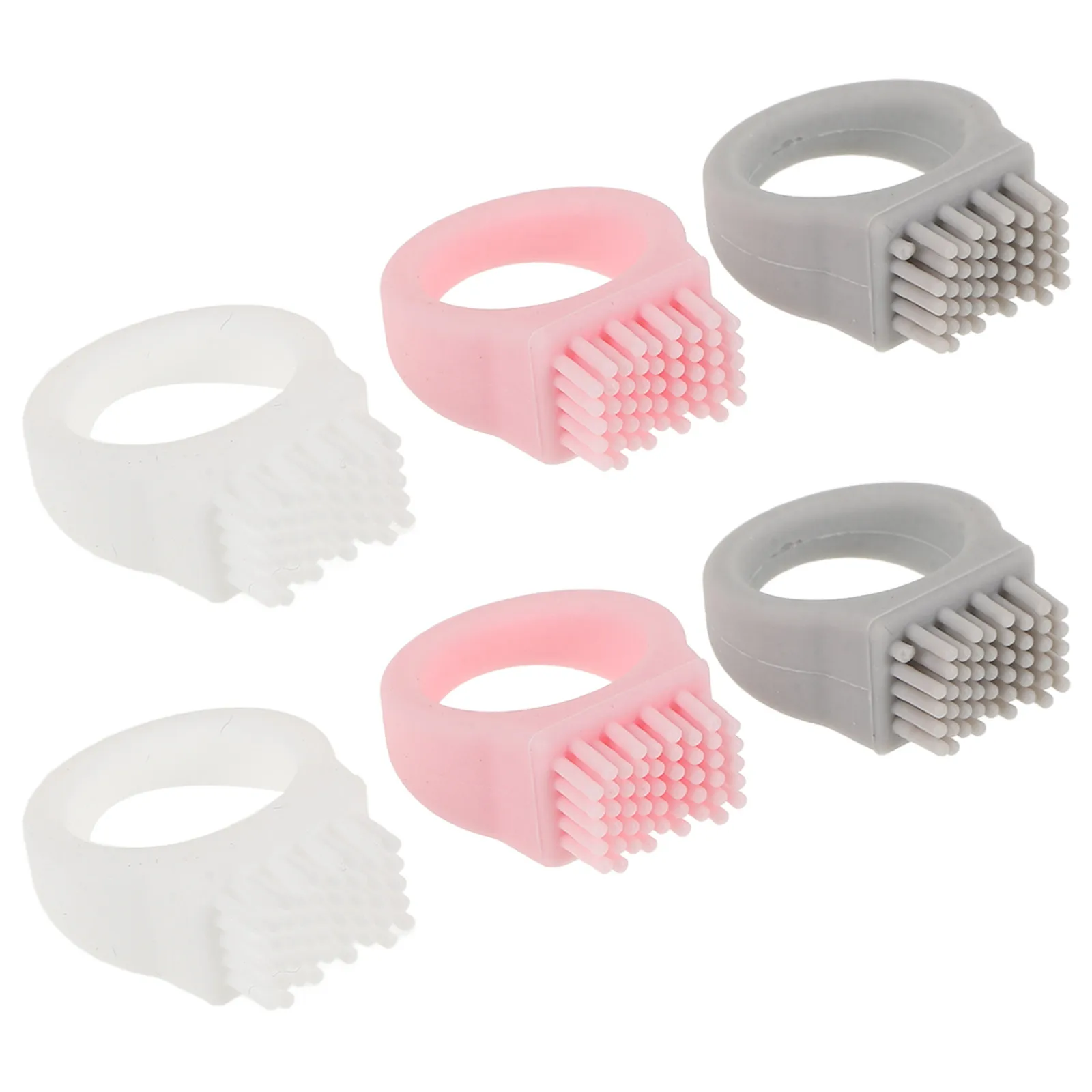 6Pcs Portable Toothbrush Finger Ring Design Mini Travel Toothbrush Comfortable Grip Compact Cleaning Tools for Hiker Traveler