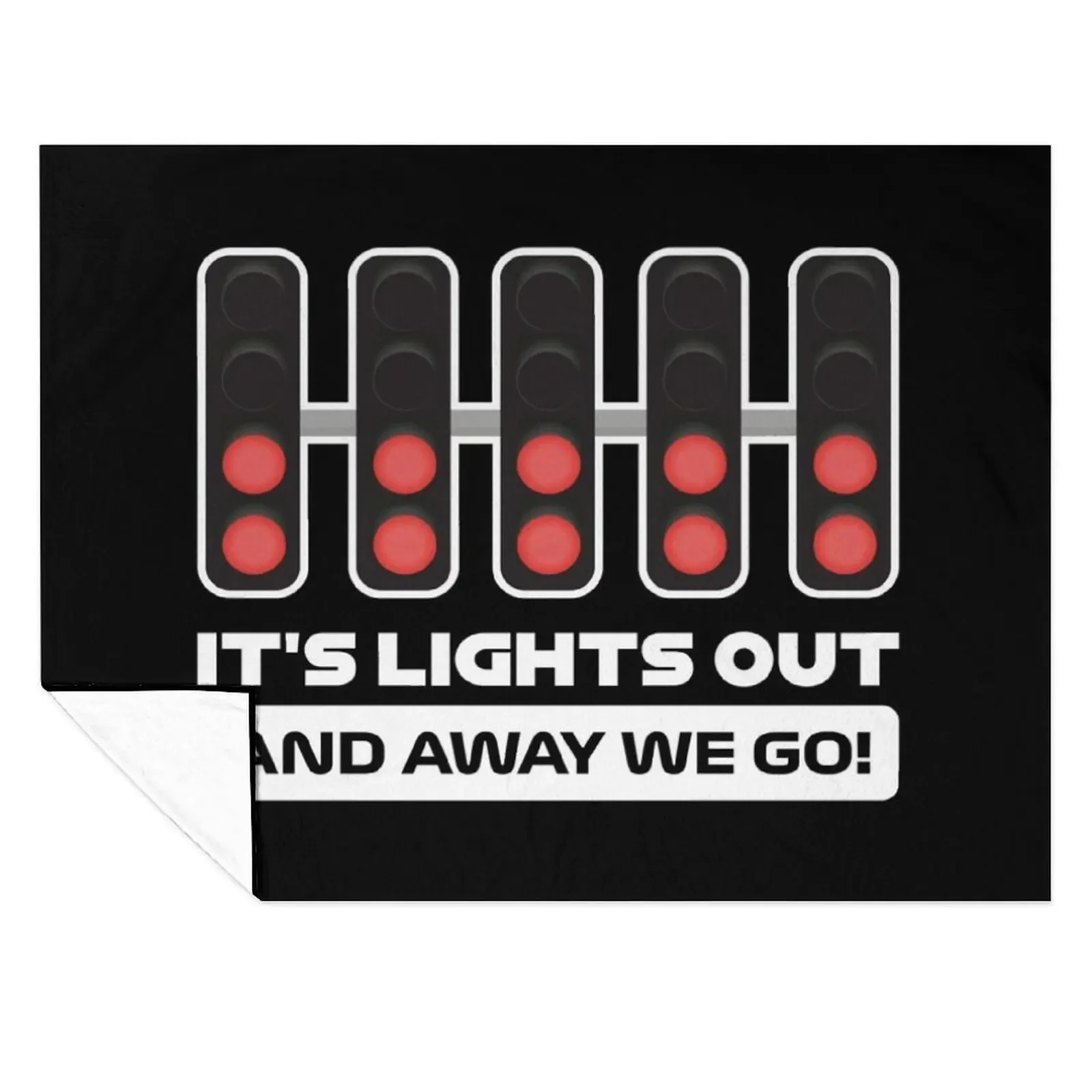 

It's Lights Out and Away We Go! - Version 2 (White) Throw Blanket Stuffeds Furry Sofa Moving Blankets