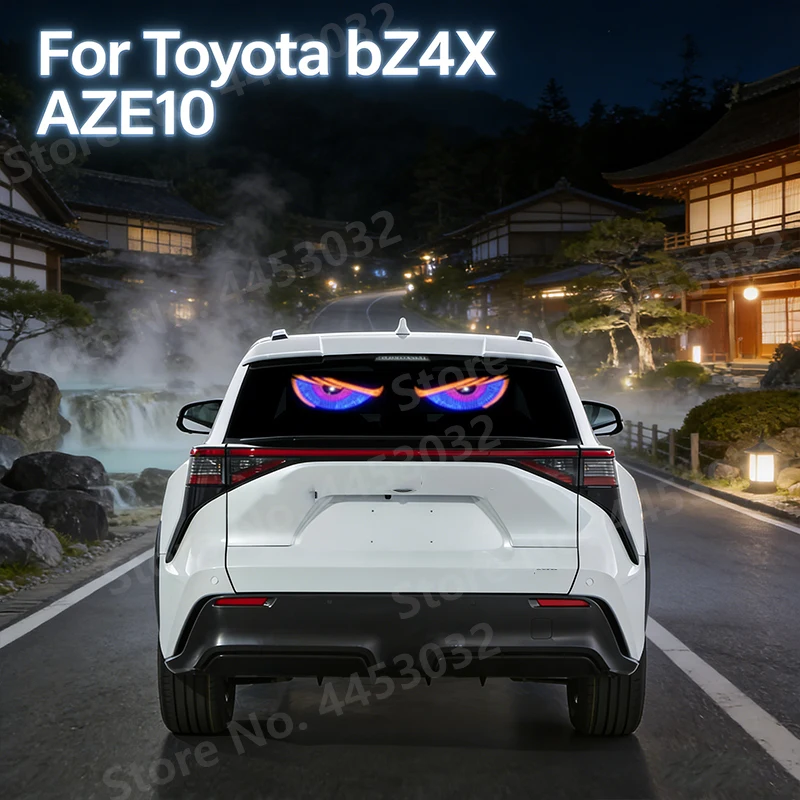 2Pcs Car Devil Eyes Atmosphere Light For Toyota bZ4X AZE10 USB Creative Rear Window Warning Decor LED Flashing Lamp