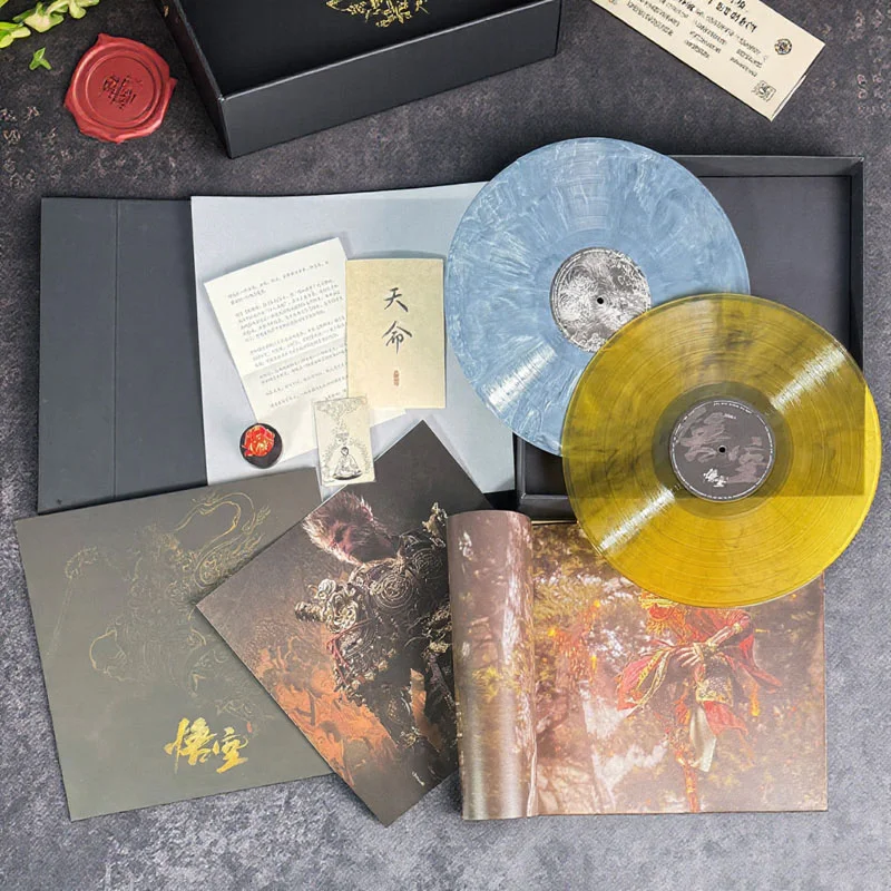 Black Myth: مجموعة موسيقى ألعاب Wukong، ألبوم مادي، سجل فينيل، صندوق هدايا غراء ملون، إصدار محدود