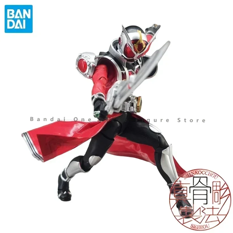 In Stock Original SHF Bandai Real Bone Sculpture Kamen Rider Wizard Fire Dragon Action Figure Animation Toy Gift Model Hobby