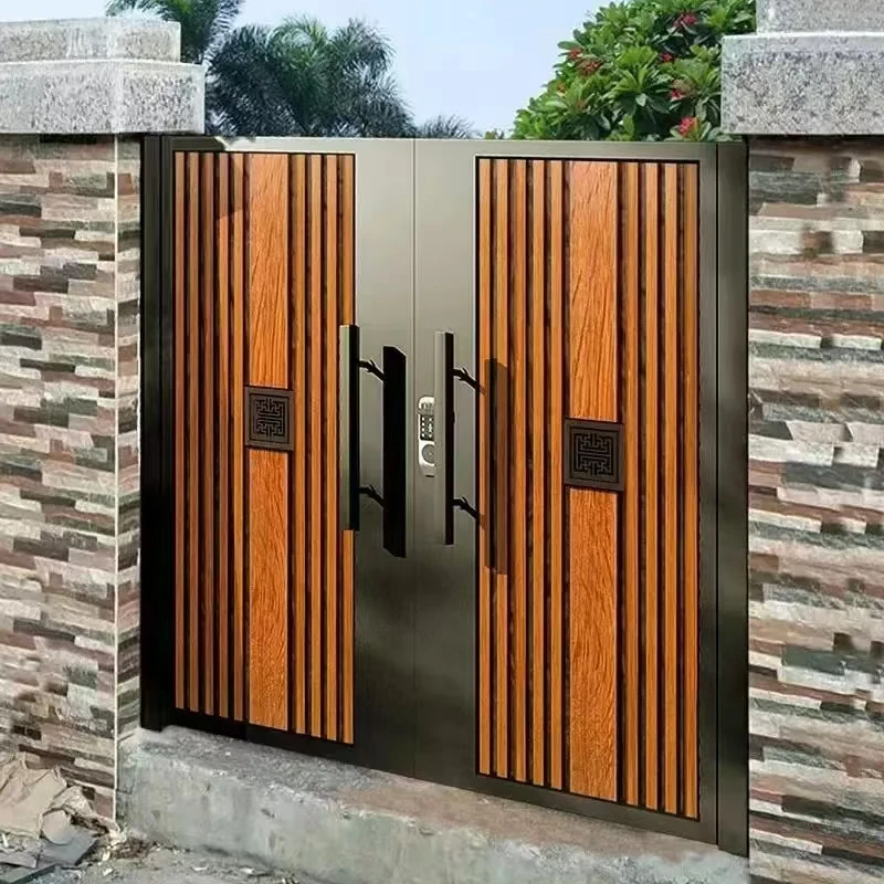 Customization Morden Entry Aluminum Driveway Swing Gate Simple Main Automatic Gate Design