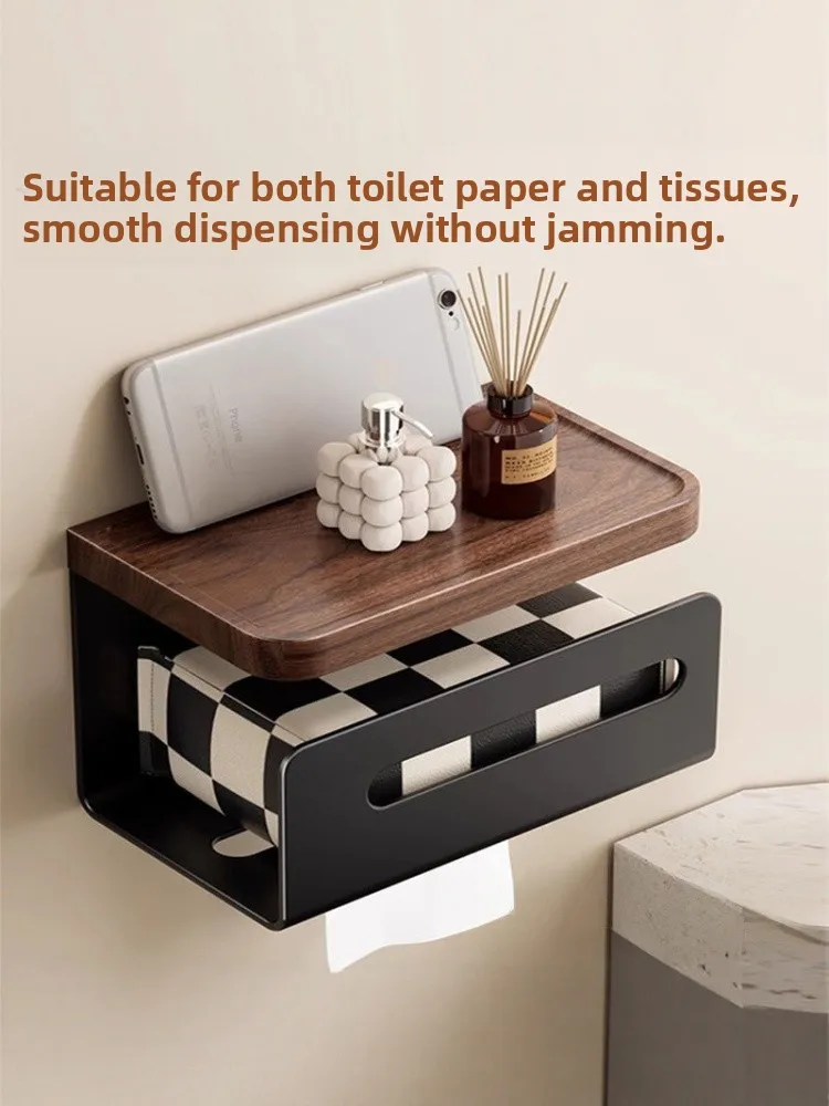 

Элитный настенный держатель для туалетной бумаги из орехового дерева, роскошные аксессуары для ванной комнаты, установка без сверления