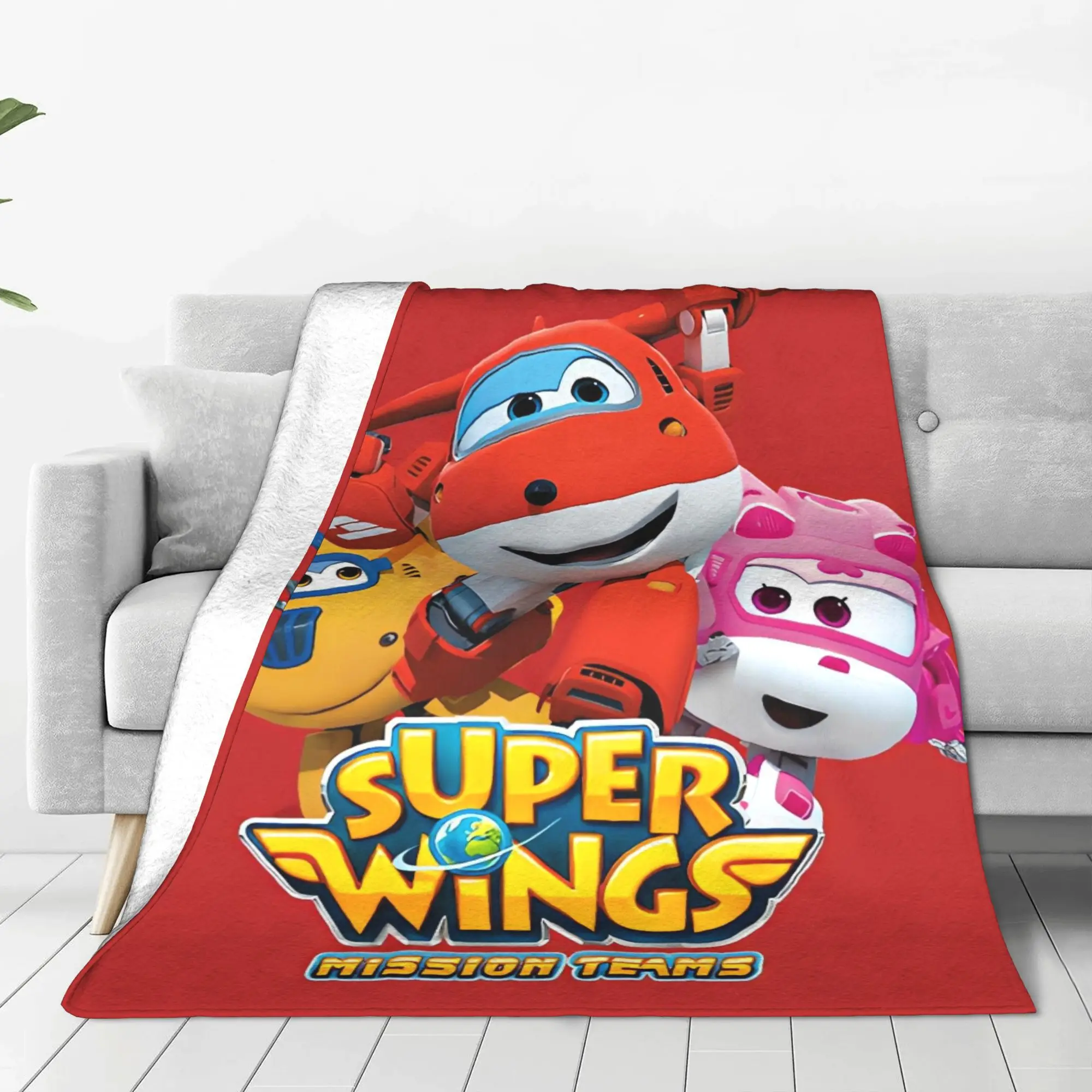 Soft Warm BlanketsBoy Girl Decorative Super Wings Cartoon Bedding Throws  Flannel Bedspread For Couch Chair Funny Sofa Bed Cover