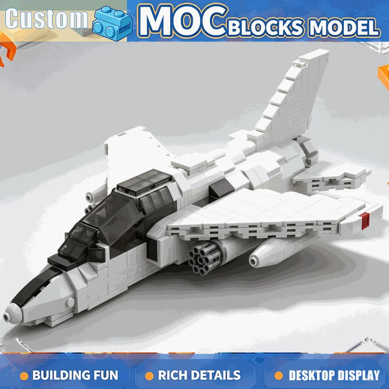 596PCS Compact Jet Aircraft Building Blocks White Twin Engine Aviation Model Creative DIY Assembly Toy Collection Display Gift