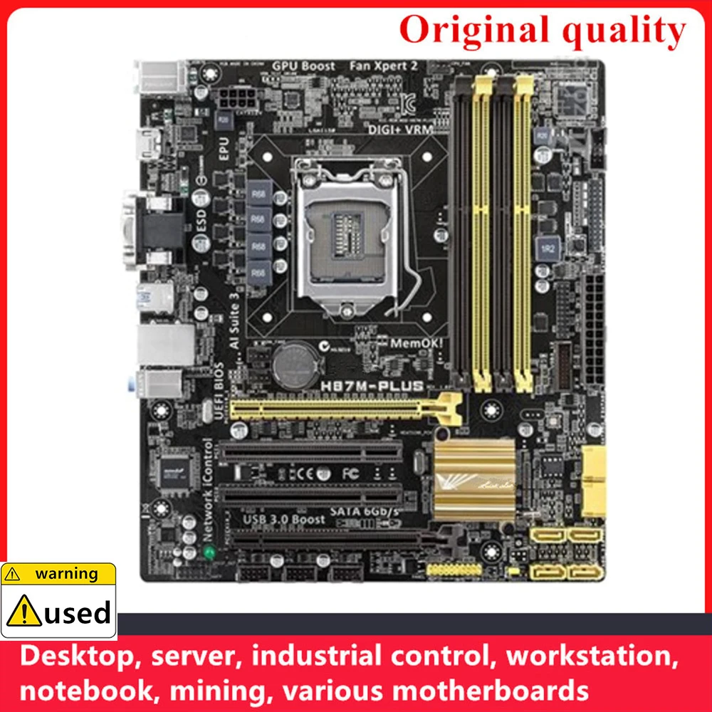 

H87 Motherboard for H87M-PLUS Motherboards LGA 1150 DDR3 32GB M-ATX For Intel H87 Desktop Mainboard SATA III USB3.0