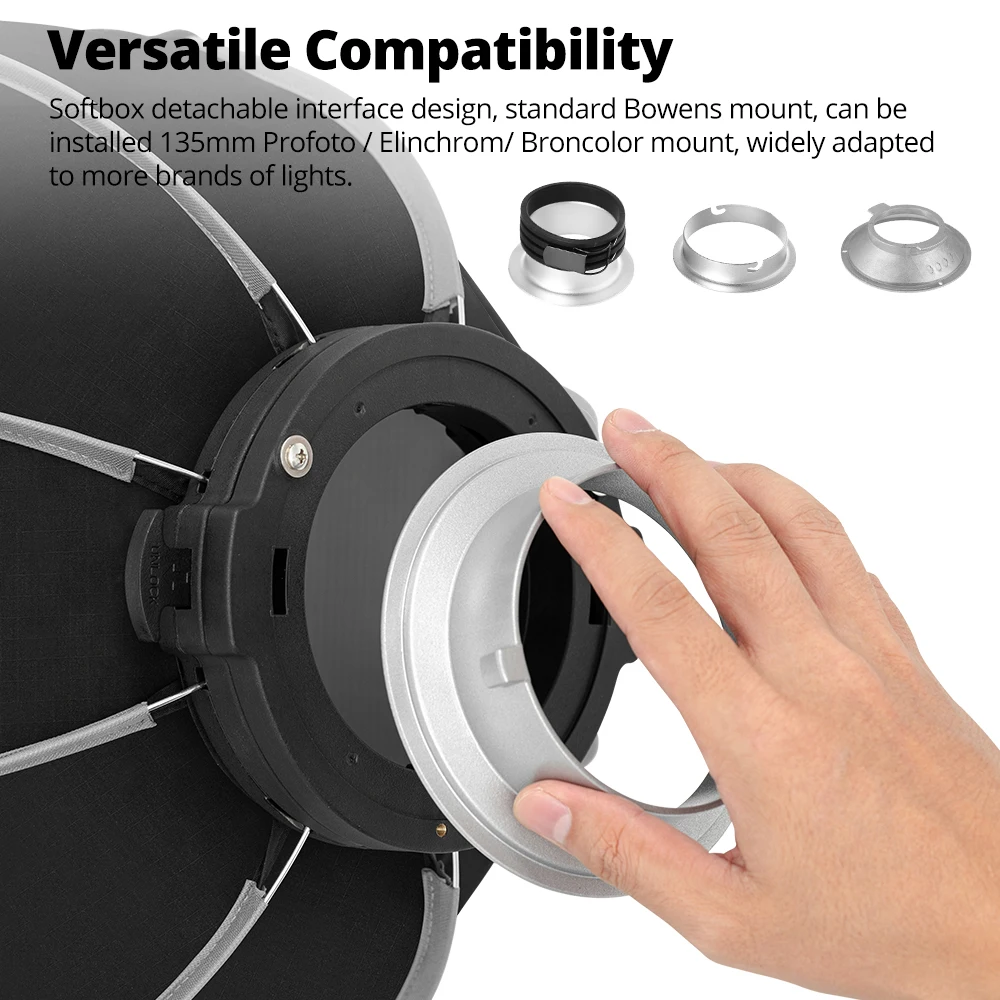 AMBITFUL FS Series FS40cm/60cm/80cm Quick-Setup OctagonSoftbox  Bowens Mount for Godox Aputure Sokani Studio LED Video Light