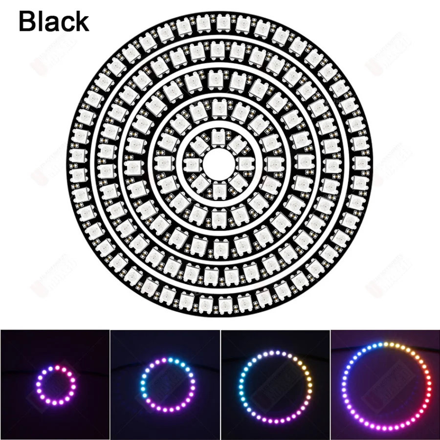 1pc DC5V WS2812B LED Pixel Individually Addressable Ring8/16/24/35/45Leds WS2812 Built-in IC Full Color Circle Led Modules Light