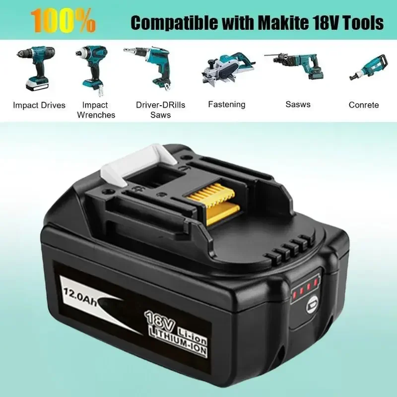 18V 12.0Ah for Makita Original With LED lithium ion replacement LXT BL1860BBL1860 BL1850forMakita rechargeable power tool batter