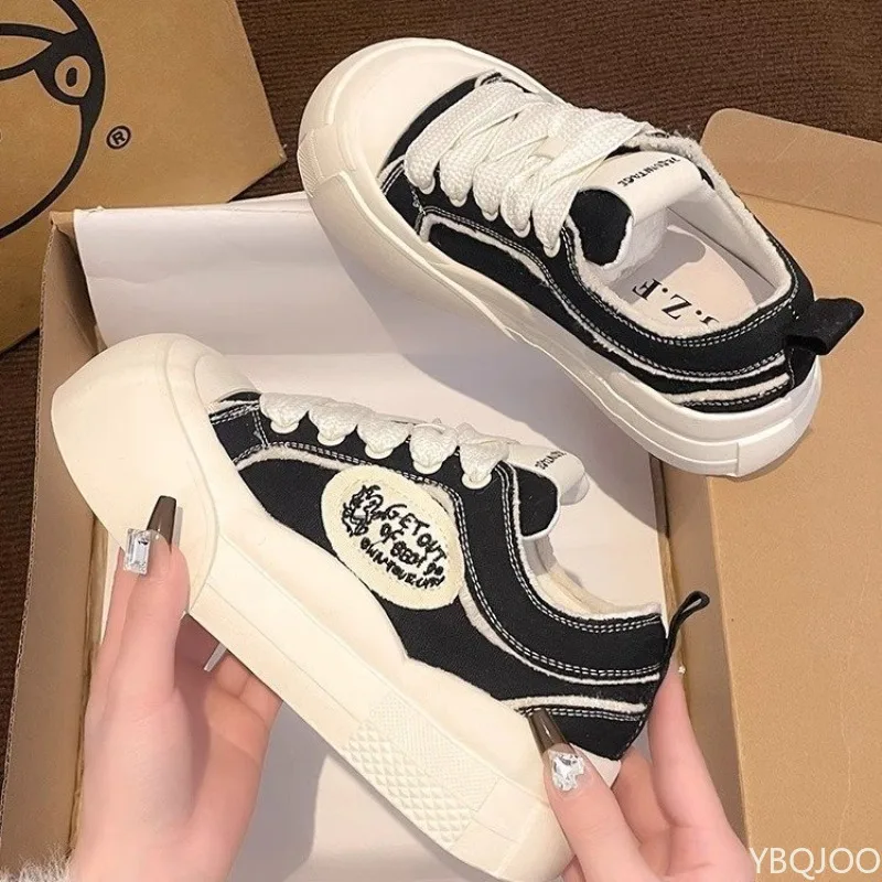 Spring and Autumn fashion new thick soled height increasing casual women's shoes niche trend versatile flat bottom women's shoes