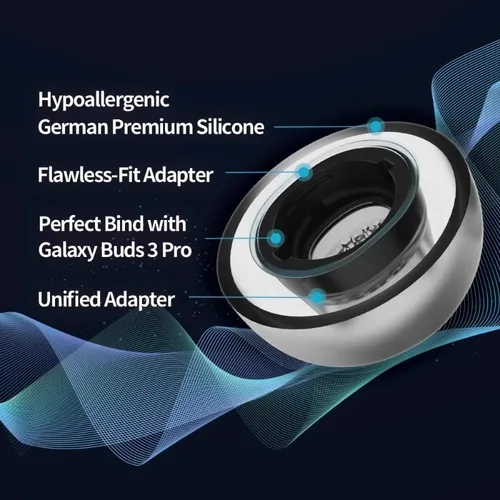 Imagen 2 del producto Almohadillas para los oídos AZLA Crystal Buds 3 Pro para Samsung Galaxy Buds 3 Pro, tapones para los oídos, boca elíptica, antisensibilidad, antideslizantes