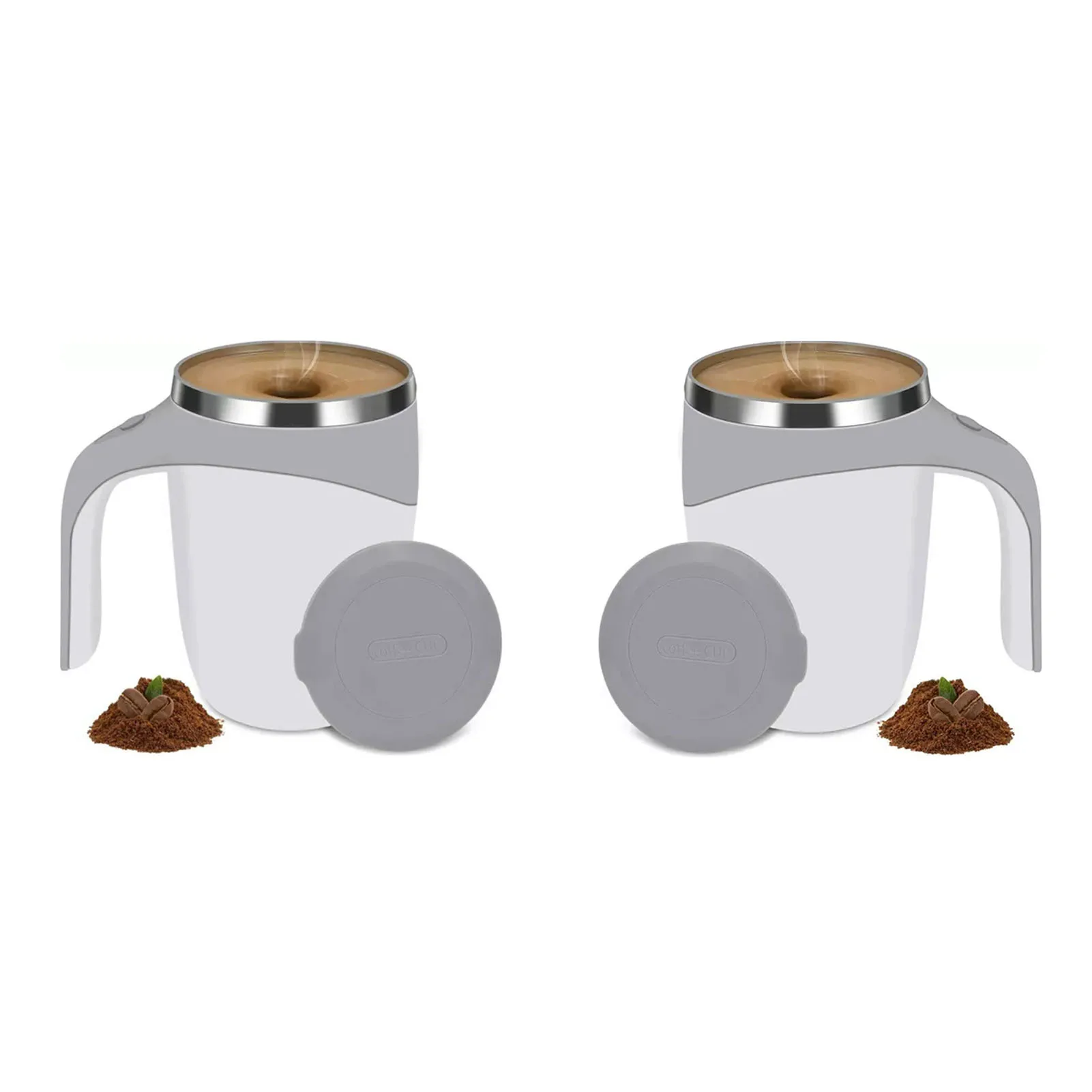 304 스테인레스 스틸 자체 교반 머그잔 홈 오피스 여행을위한 뚜껑이있는 자동 자기 교반 커피 머그잔 380ml