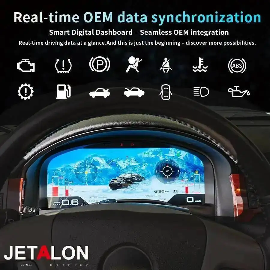 12.3 بوصة لسيارة شيفروليه جي إم سي يوكون تاهو سوبربان سيلفرادو 2007-2013 LCD أداة العنقودية الرقمية للسيارة شاشة ذكية Carplay HU