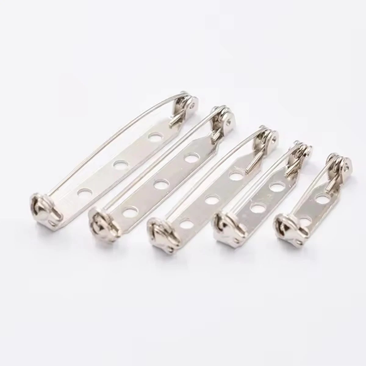 50/100pcs 15/30/35mm Brooch Clip Base Pins Blank Safe Lock Brooch Pin Base Badge Holder For DIY Jewelry Making Findings Supplies