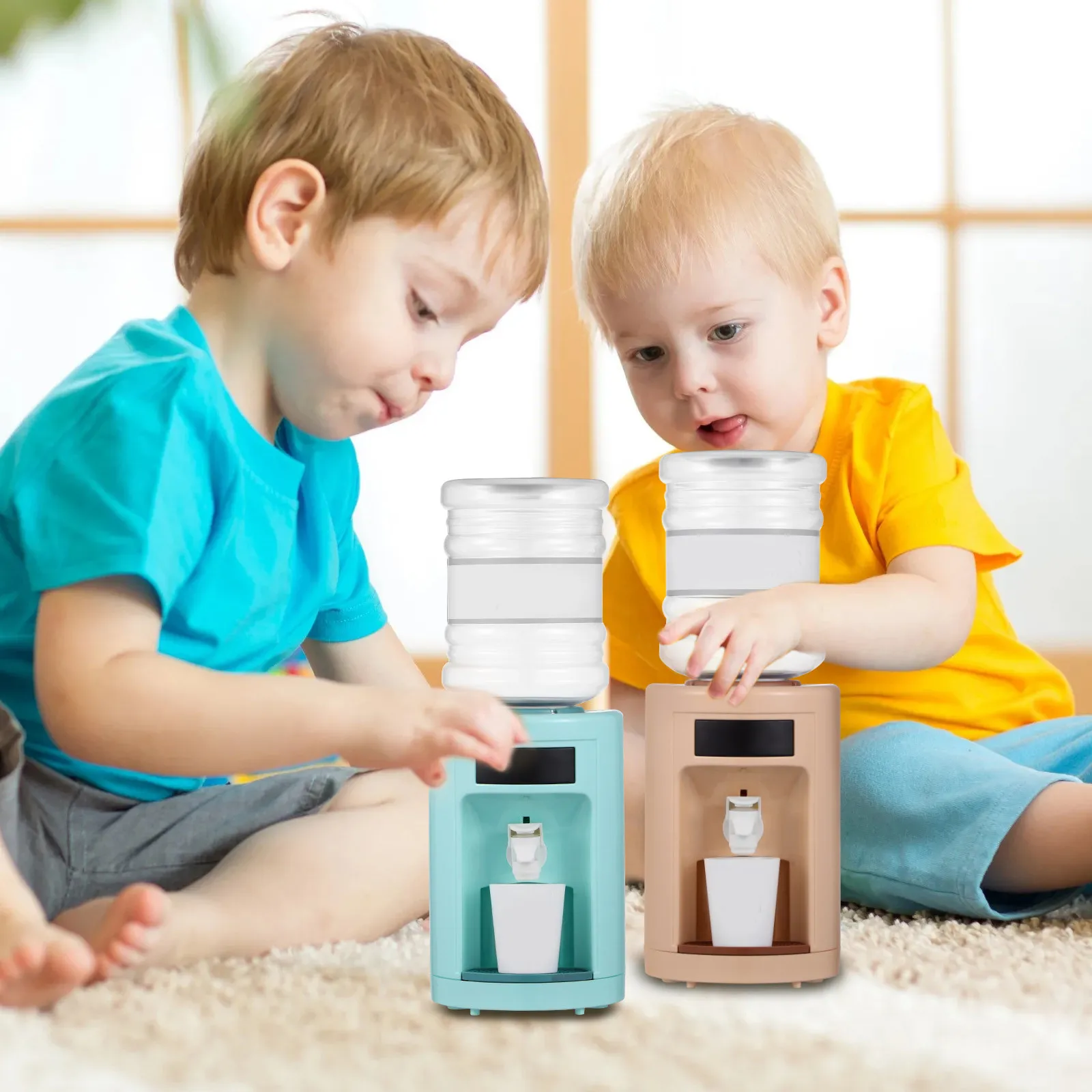 

2Pcs Mini Water Dispenser Realistic Detachable Design Kids Playing House Pretend Play Set Mini Water Dispenser Machine