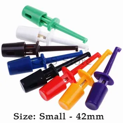 10pcs Mini Single Test Hook Clip Test Probe for Electronic Testing IC Grabber Small Size Round Crocodile Clip Hook Test Clip
