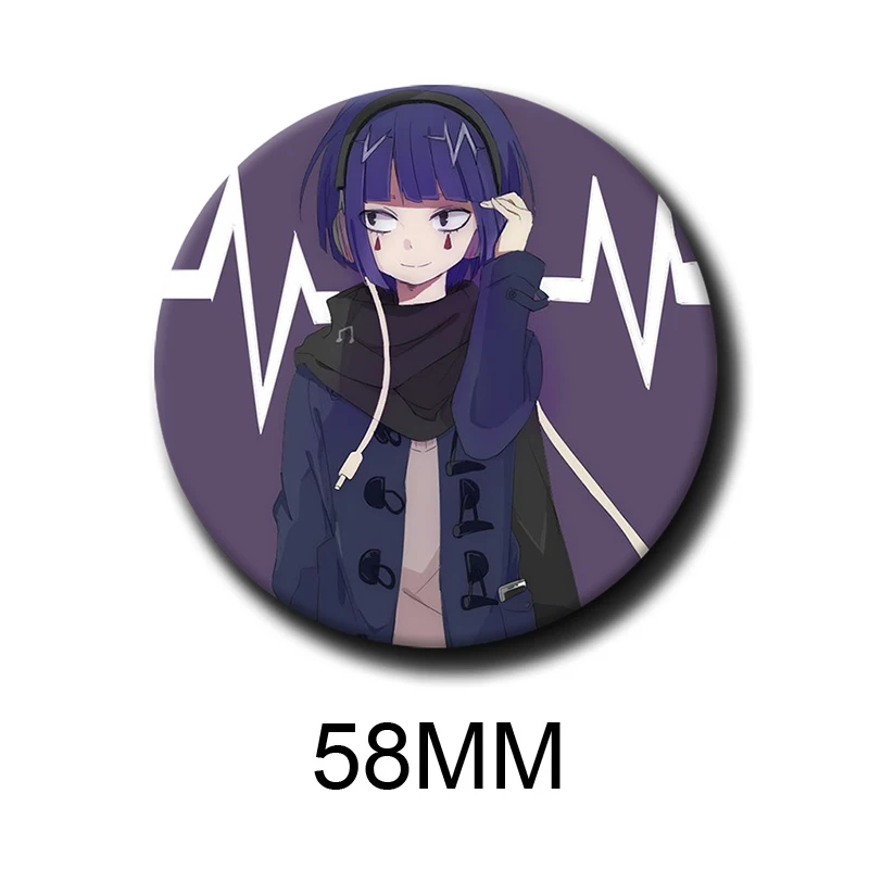 58mm Cartoon Character Kyoka Jiro Soft Button Pin Hero Anime Brooch Creative Badge for Backpack Clothes Decoration Gift