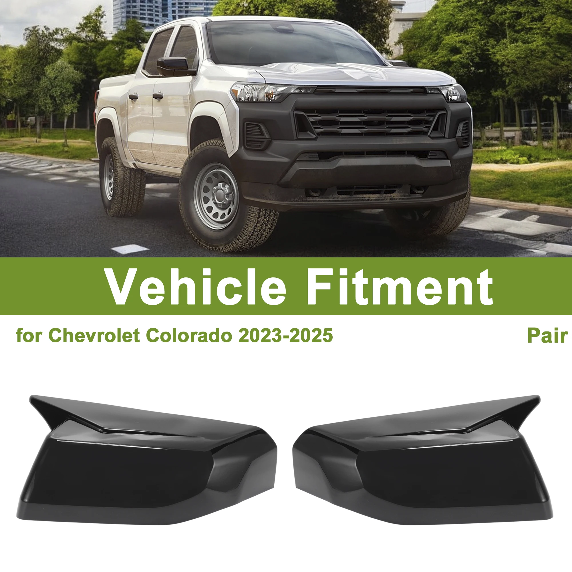 

UXCELL, 1 пара сменных крышек зеркала, глянцевый черный цвет для Chevrolet Colorado 2023-2025 гг.