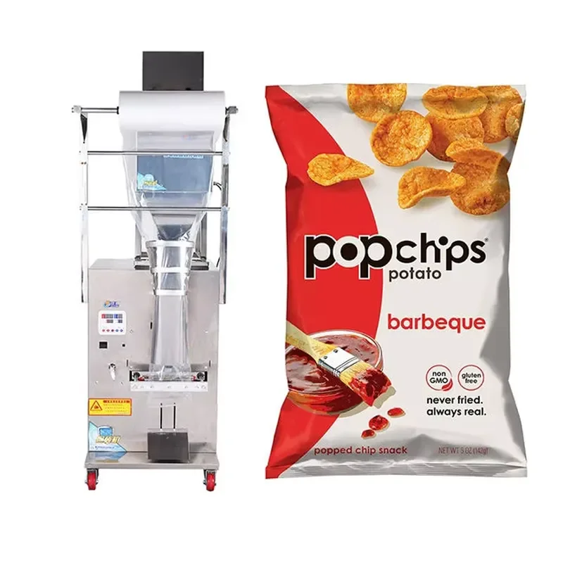 YWM Certificate Automatic Pneumatic Popcorn Chips Nitrogen Flushing Vacuum Sealing Filling Packing Packaging Machine for Food
