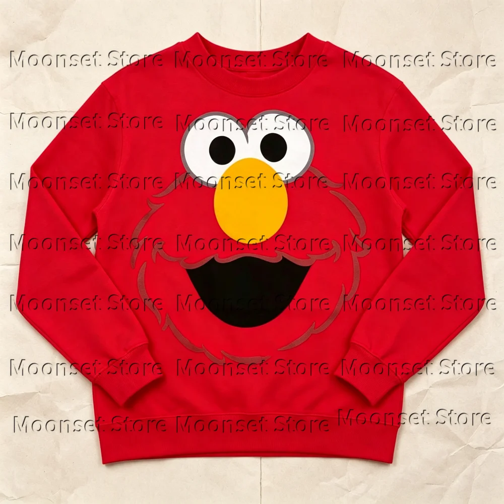 26-27 Sesame Street Toddler Boy Girl Long sleeves Elmo Oscar Big Bird Cookie Monster Cute Cartoon Character Men Woman Sweatshirt