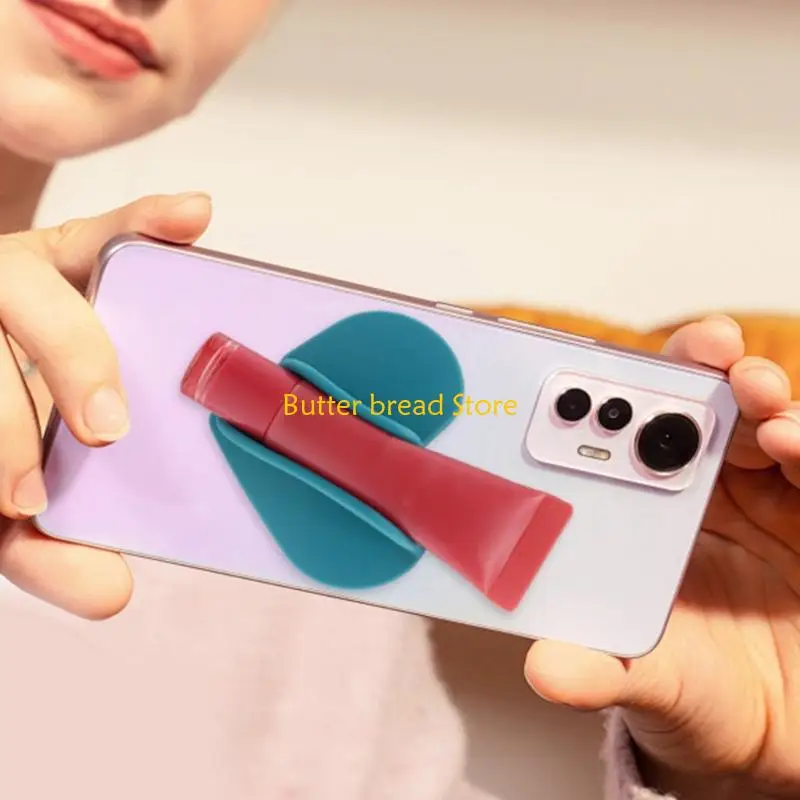 W89C Heart Phone Back Lipstick Holder Matte Shell On Narrow Storage for Commute and Daily Carry Use