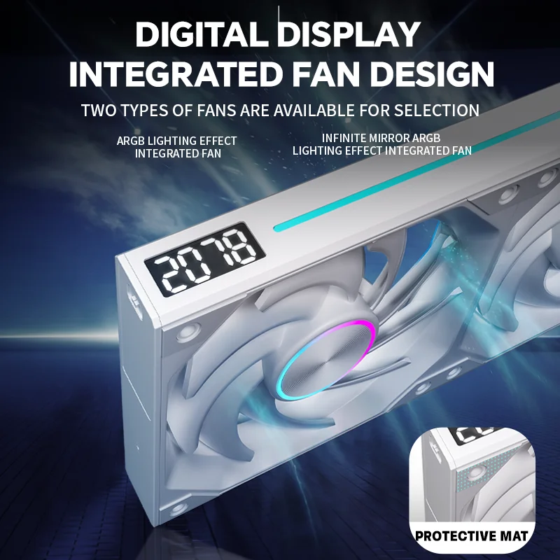 Jungle Leopard UltraFlow 360mm AIO CPU Liquid Cooler with 7.0" LCD Screen, 360° Rotatable Display, ARGB Sync PWM Fans image 6