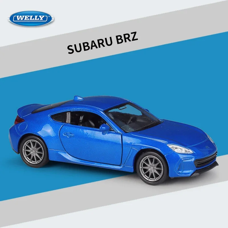 WELLY 1:36 SUBARU BRZ Metalowy Model Luksusowego Samochodu z Odlewu Stopowego, Zabawka Samochodowa z Napędem Pull Back, Idealna na Prezent Kolekcjonerski