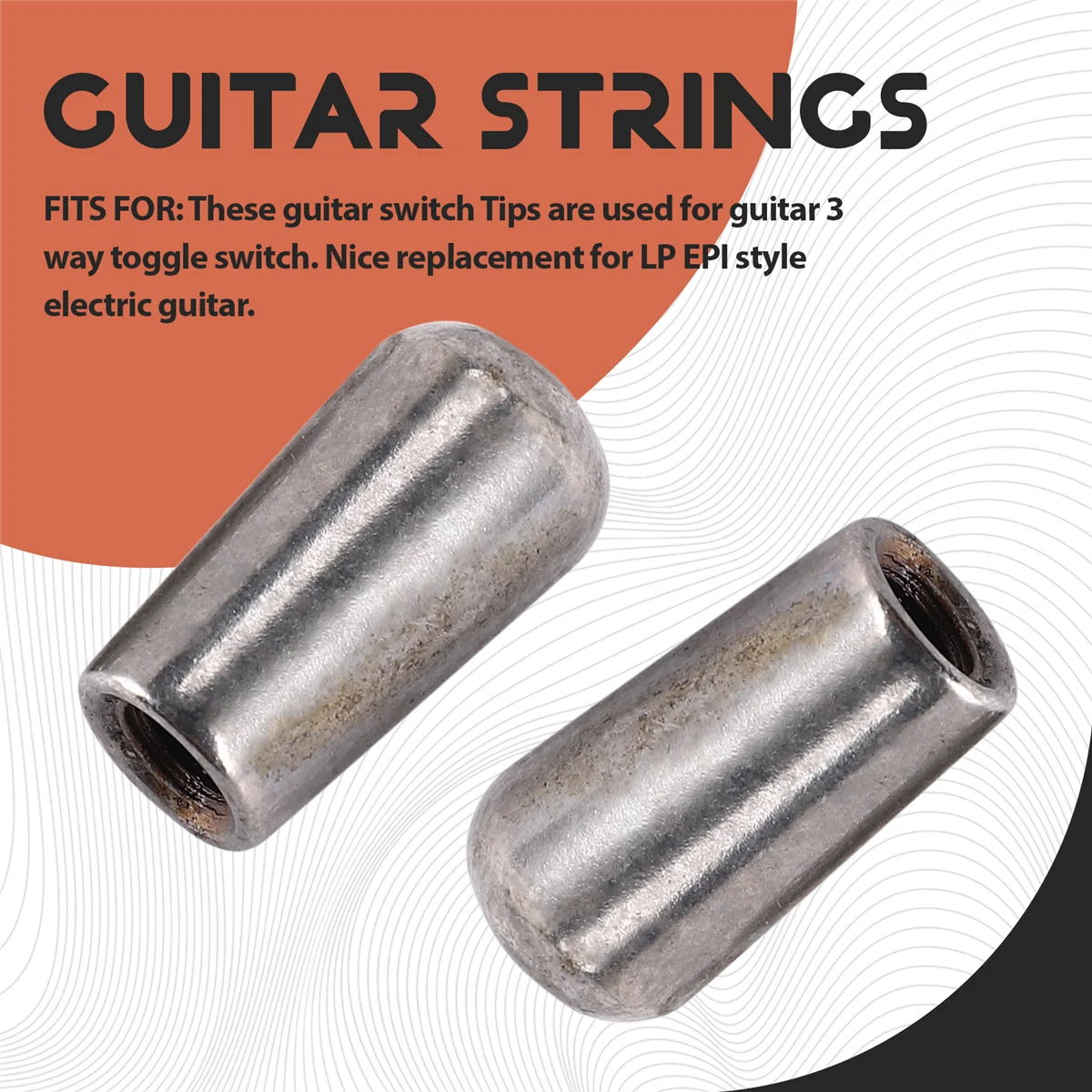 L71A3Pcs Guitar Switch Tip, 3 Way Toggle Switch Knob Tip Cap Copper For Lp Epi Electric Guitar,Silver