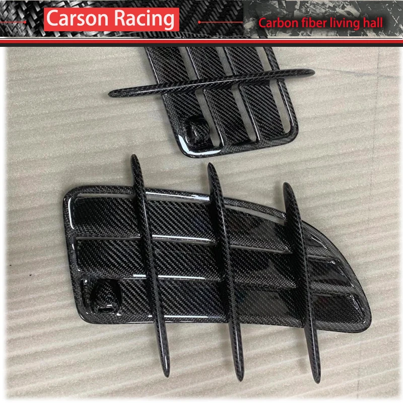 For Benz R171 SLK-Class SLK55 SLK350 05-10 Real Carbon Fiber Front Engine Hood Air Vent Outlet Intake Scoop Trim Fender