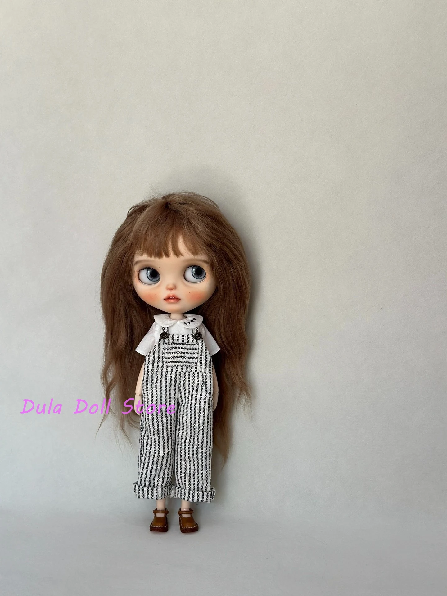 Dula ドール服とドレス和風ストライプサスペンダーパンツセットブライス ob24 ob22 ICY JerryB 1/6 ドールアクセサリー