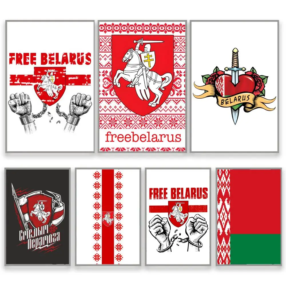 Republic Of Belarus Flag Frameless Wall Artwork Classic Wall Mural Teenage Room Decor Poster