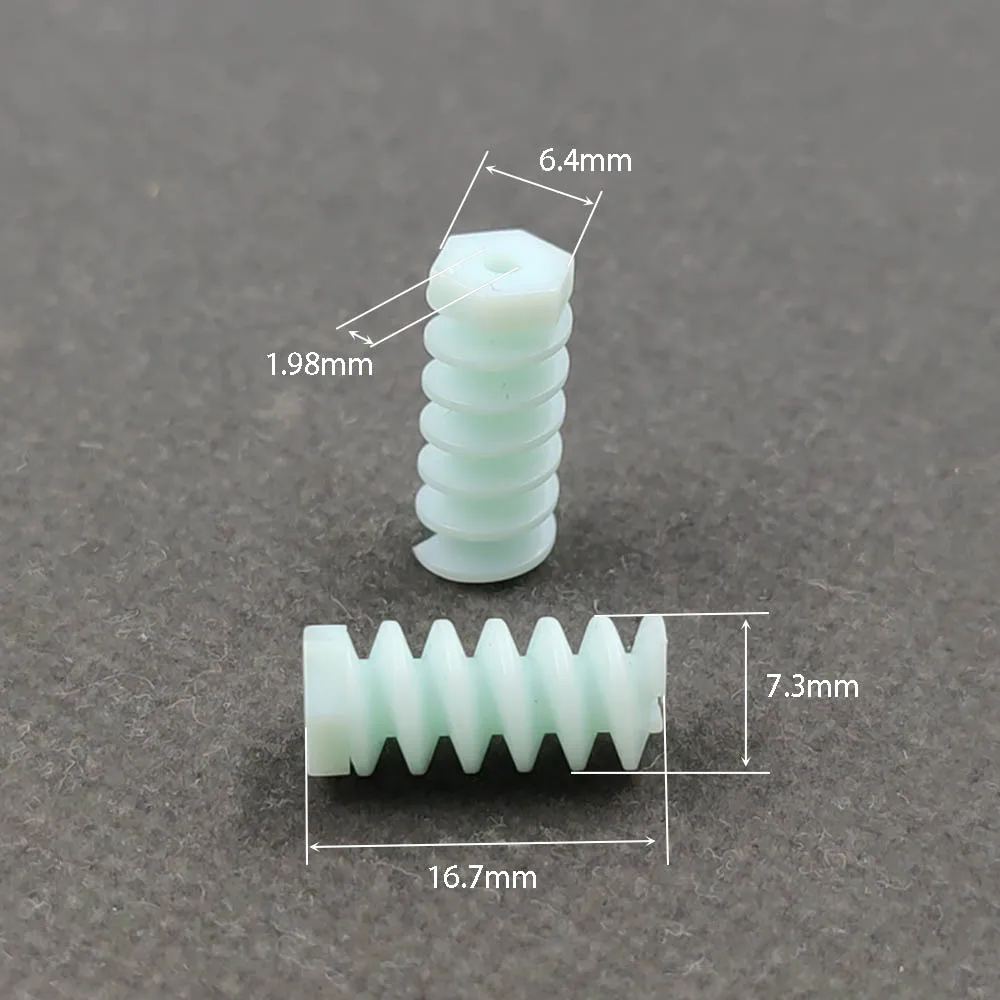 7.3x16.7mm Worm Reduction Gear Hole 1.98mm Plastic Worms Pinon 3PCS/bag