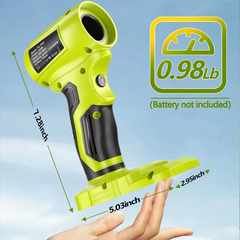 Mini dmuchawa o prędkości obrotowej LUB-TF05 kompatybilna z akumulatorami litowo-jonowymi RYOBI 18/20 V Bezszczotkowy silnik prądu stałego o maksymalnej prędkości obrotowej 130000 obr./min — zdjęcie produktu 5
