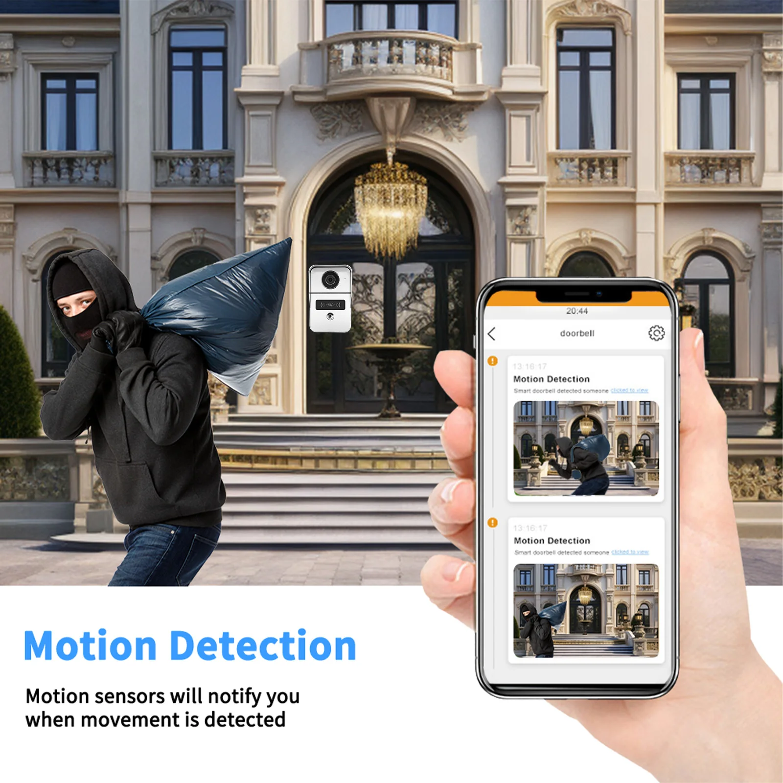 1080P Video Doorbell System Tuya Smart WiFi Intercom With RFID Card Unlock 140° Wide View Motion Detection Remote Control