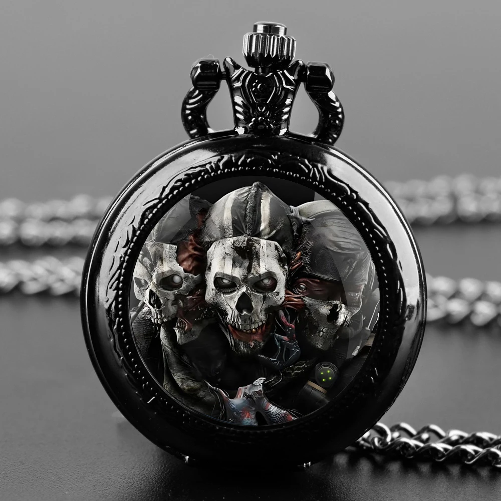 قلادة ساعة الجيب الكلاسيكية من Call of Duty Ghosts - هدية فريدة للاعبين للرجال والنساء