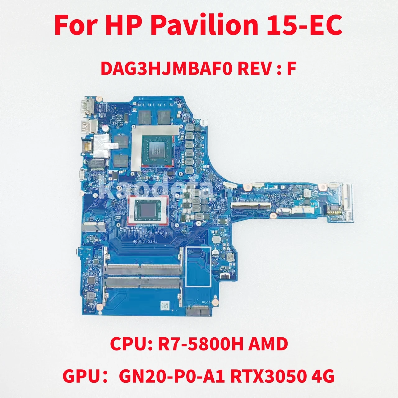 

Материнская плата DAG3HJMBAF0 для ноутбука HP Pavilion 15-EC, материнская плата ЦПУ: Φ GPU: Φ RTX3050 4G DDR4 100%, тест ОК