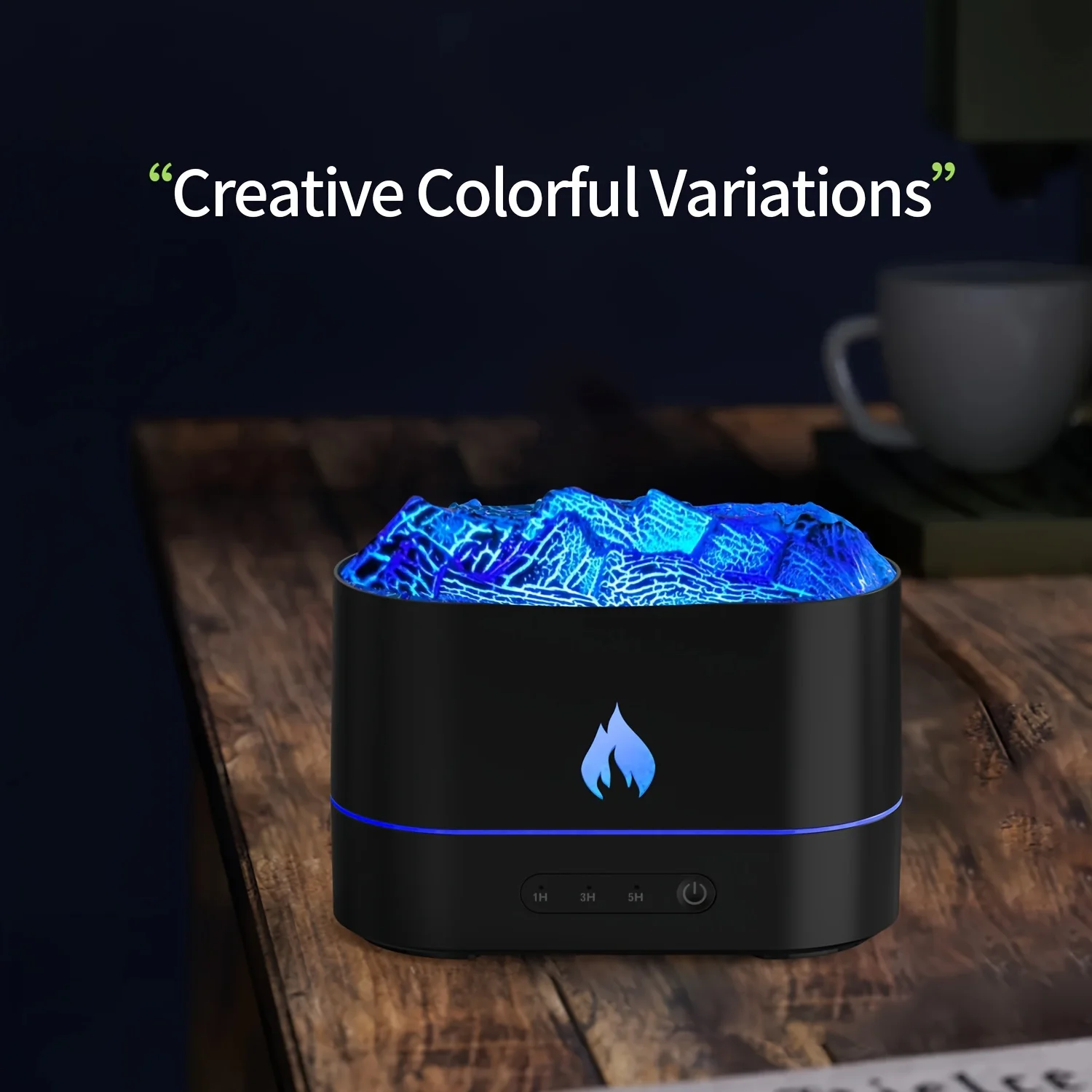 250ml Burning Lava Aromatherapy Humidifier-โคมไฟเปลวไฟสี,USB Powered,Vaporizer,เครื่องฟอกอากาศ,เพิ่มอารมณ์สําหรับห้องนอน,