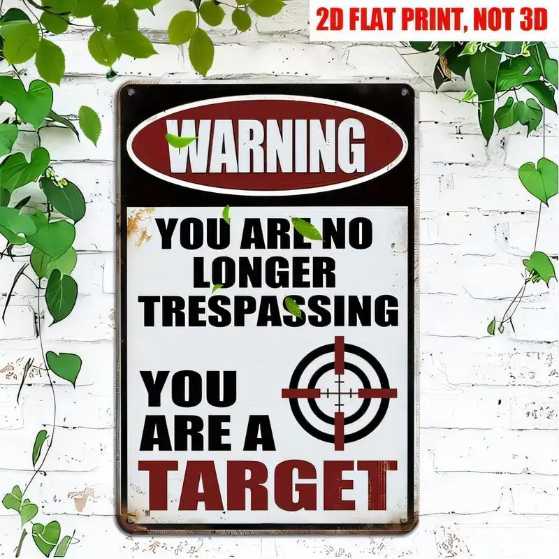 Warning: You Are A Target Vintage Metal Tin Sign - Retro Wall Art with Crosshair Design, Iron Material, Perfect for Home/Office/