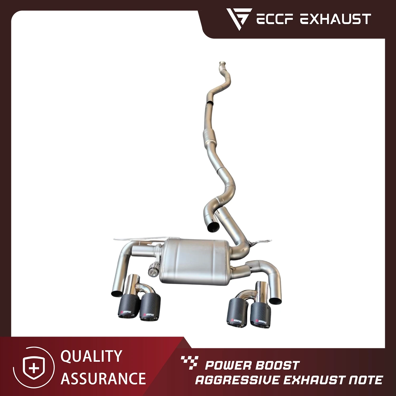 

Sporty Exhaust Sound ECCF Bead-Blasted SUS304 Stainless Steel Catback Exhaust for BMW 330i 328i F30 Performance Upgrade