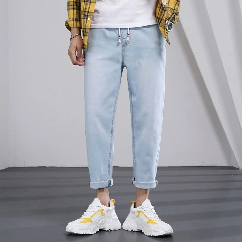 

Men Jeans Male Trousers Simple Design High Quality Cozy All-match Students Daily Casual Korean Fashion Ulzzang Ins skinny jeans