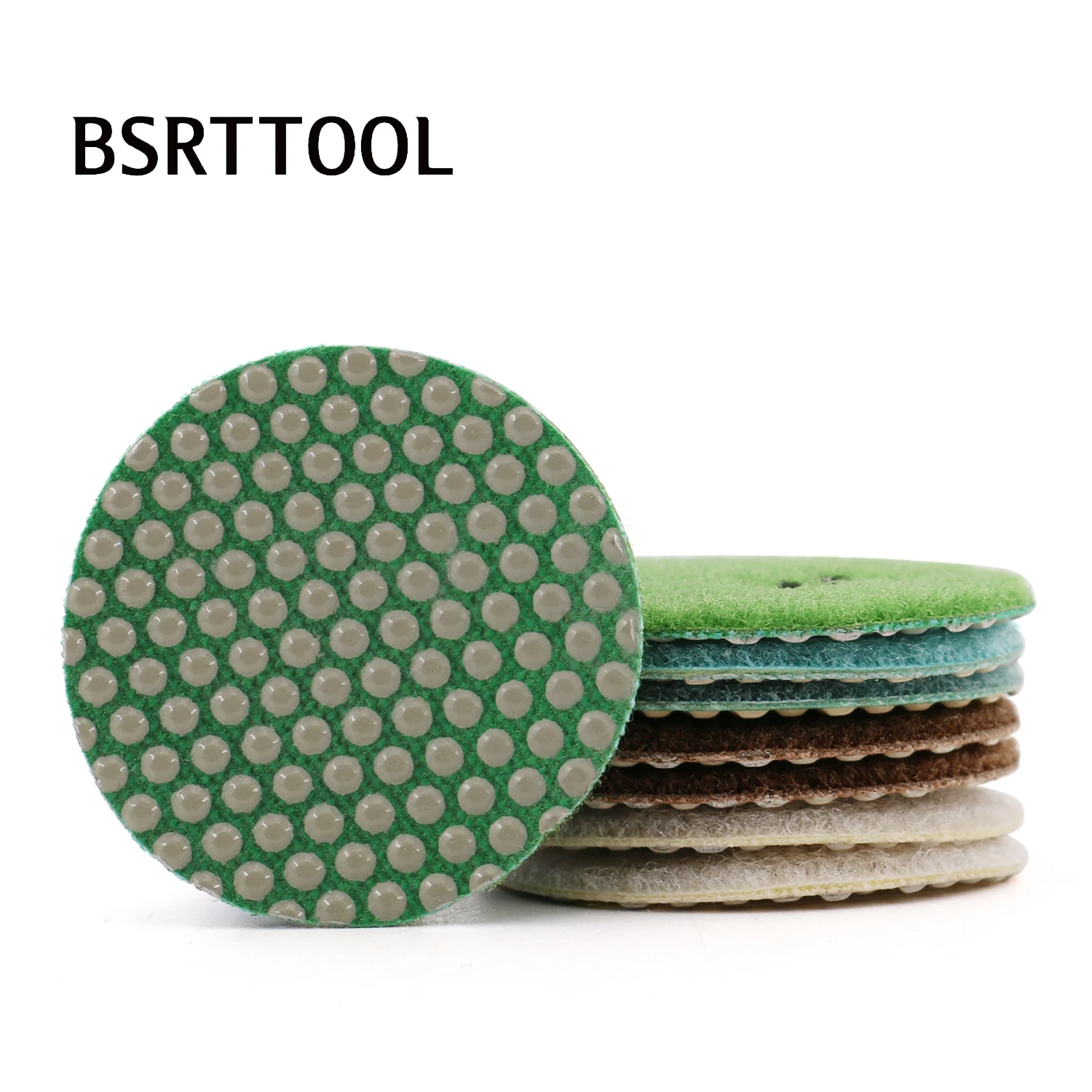 

BSRTTOOL 2 Inch Resin Diamond Polishing Pads Sander Disc With Backing pad m14 5-8-11 Thread for Sanding Polishing Surfaces