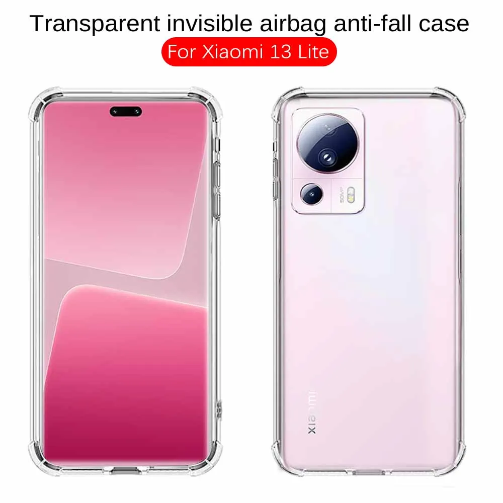 Xiaomi13Lite Case Clear Soft TPU Phone Cover for Xiaomi 13 Lite 13Lite Xiaomi13 Light 5G Transparent Back Shell Coques 6.55inch